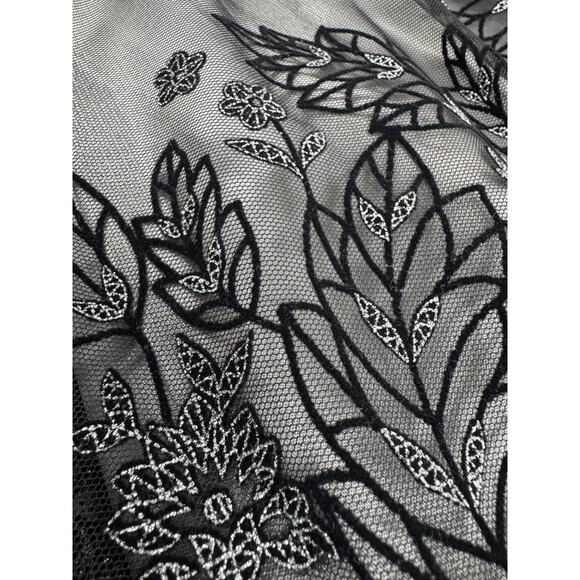 Vintage Y2K Fairy Grunge Mesh Dress 18W Black Silver Whimsigoth HOCO Formal - Picture 10 of 16